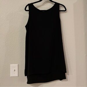 Eileen Fisher Black Silk Sleeveless Blouse Medium